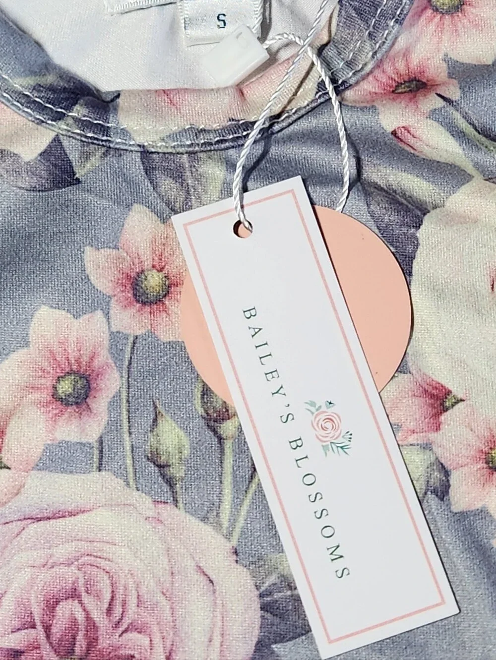 Bailey's Blossoms NWT 0-3M Floral Knotted Newborn Gown Rose Baby Girl